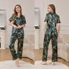 Yaoting ice silk pajamas women's summer short-sleeved trousers loungewear set high-end printing two-piece set TZ1111