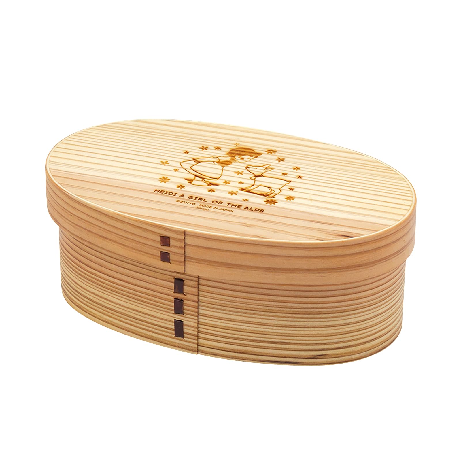 

Heidi, Girl of the Alps Bento Box, Magewappa Wood, Approx. 10 x 17 cm, Approx. 400 ml, Heidi and Yuki, Made in Japan, 7002-01