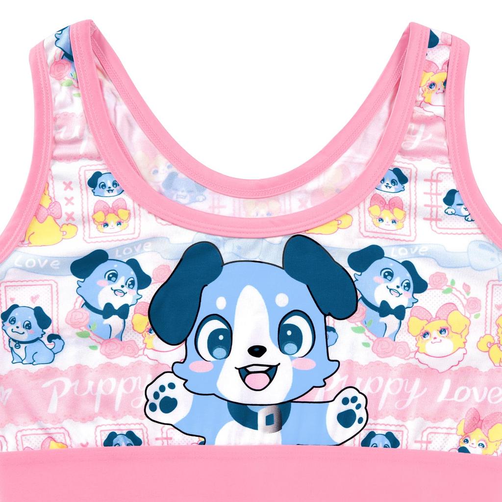 [LittleForBig] Women's 2-Piece Bralette Set [Ao-chan's Love Story] Camisole and Panties, U-Neck, Smooth and Silky Texture, Pink, Size S