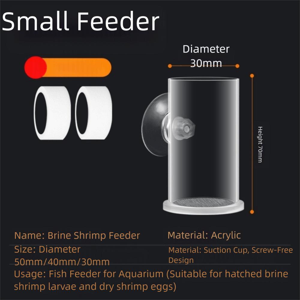 Acrylic Brine Shrimp Feeder with Suction Cup Fixed-Point Fish Tank Feeding Cup Transparent Durable Fish Feeder