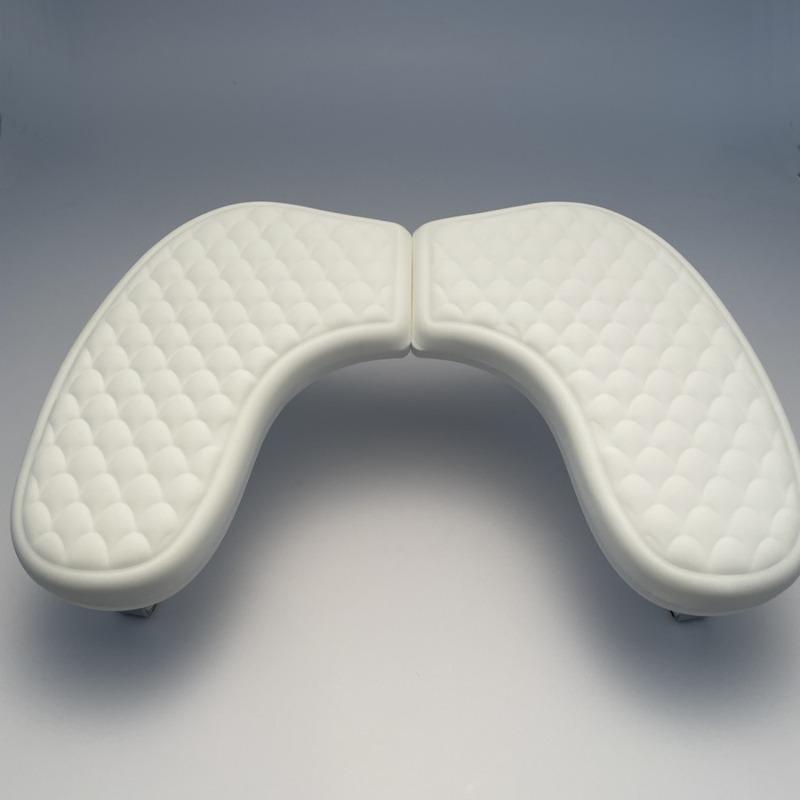 New PU Leather U-shaped Tilted Nail Art Hand Pillow Portable Removable Pink and White Hand Rest for Nail Salons&Home