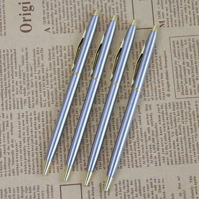 Simplicity Stainless Steel Rotating Ballpoint Pen Blue Pen Fine Rod Metal Blue Biro Ballpoint Pen Biro Ballpoint