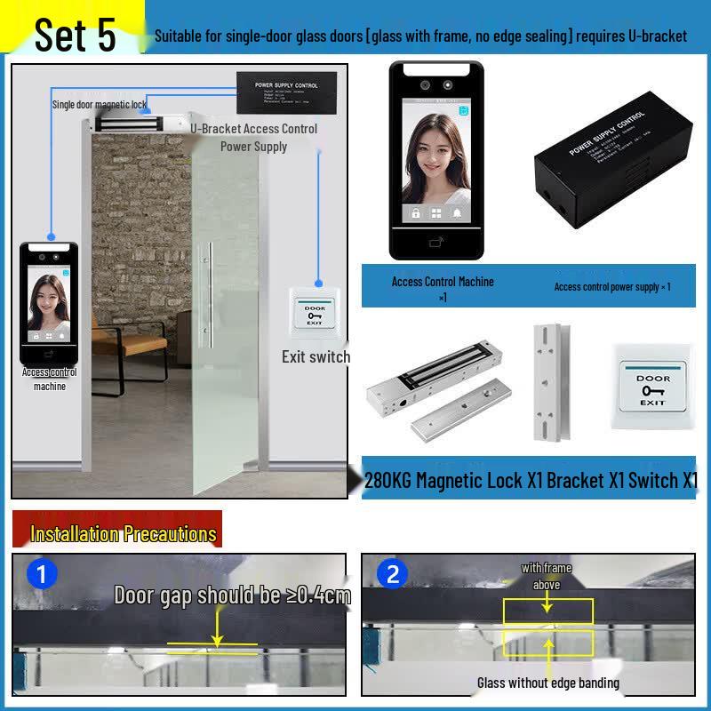 

Waterproof Face Recognition Magnetic Access Control System CN plug (adapter included)