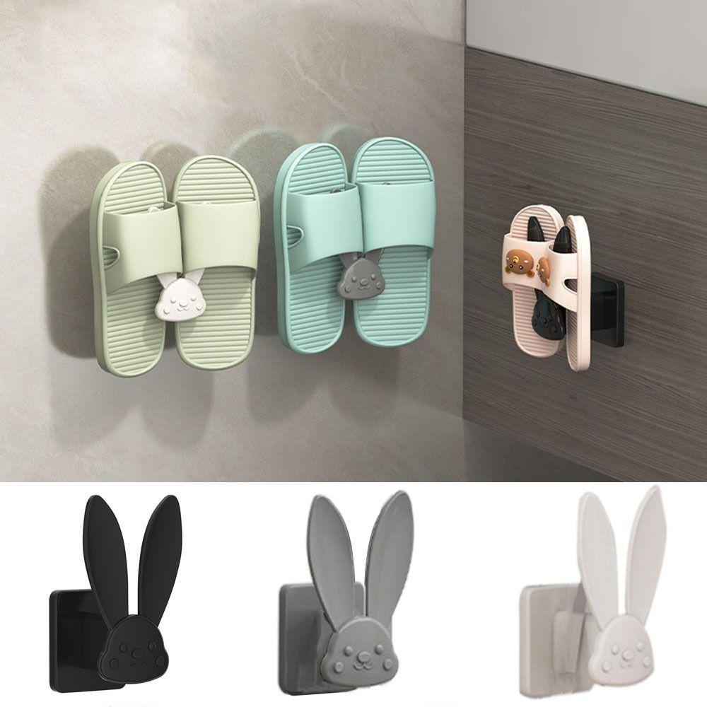 Wall Mounted Slipper Storage Hook Plastic Towel Hook Cute Slipper Storage Rack Home