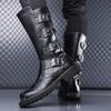 Fashion Street Trend High Top Men's Motorcycle Boots Fashionable Western Cowboy Outdoor Boots High-quality Soft Comfortable Snow Boots