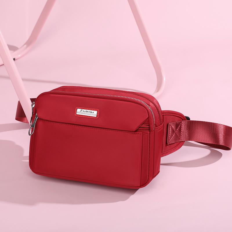 Chest Bag Women's Nylon Solid Color Small Bag Crossbody Bag Waist Bag