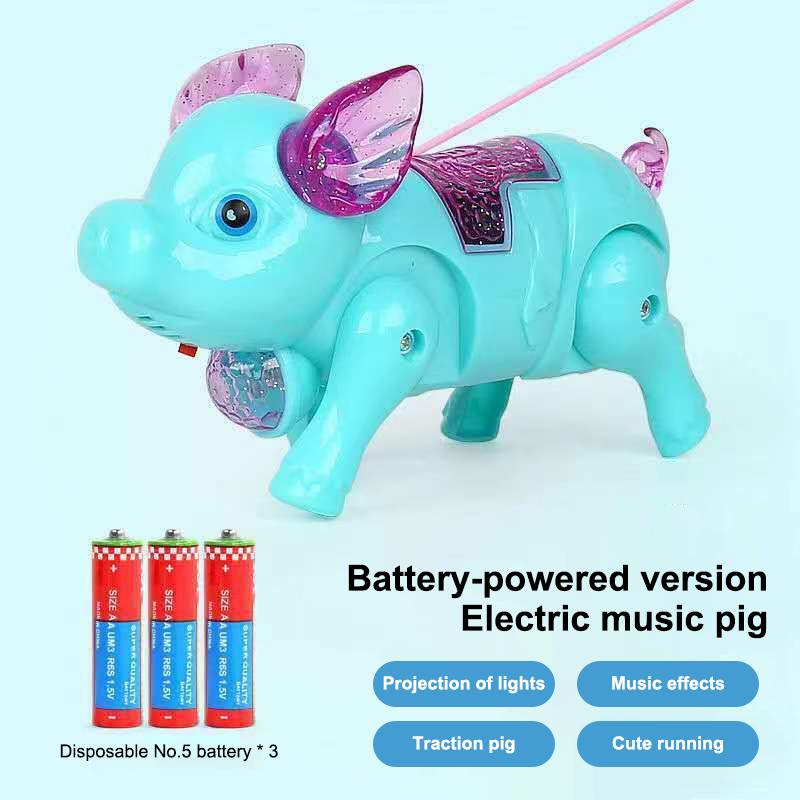 New Pink Color Electric Walking Pig Toy With Light Musical Kids Funny Electronics Toy Children Birthday Gift Toys