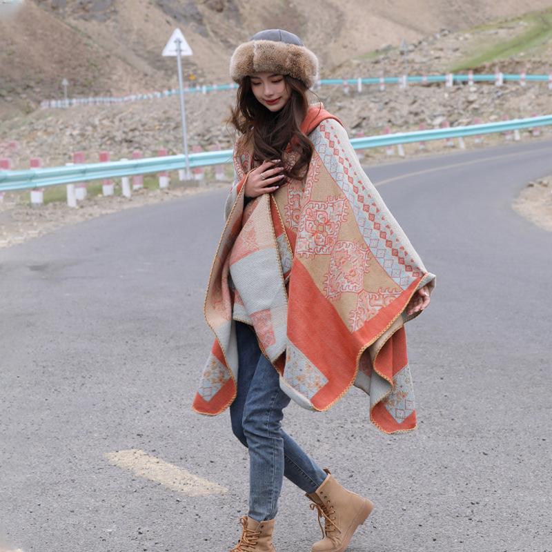 Pele amigável e respirável quente e versátil casa, outono e inverno xale de viagem feminino, capa grossa, cobertor de ar condicionado