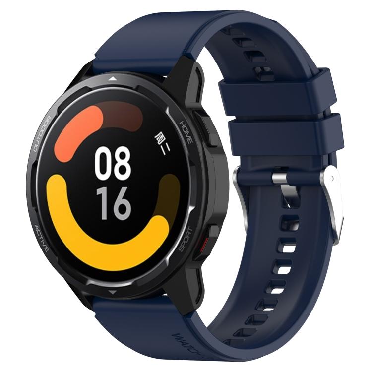 

Protruding Head Silicone Strap Silver Buckle For Samsung Galaxy Watch 46mm 22mm For Samsung Galaxy Watch 46mm 22mm синій