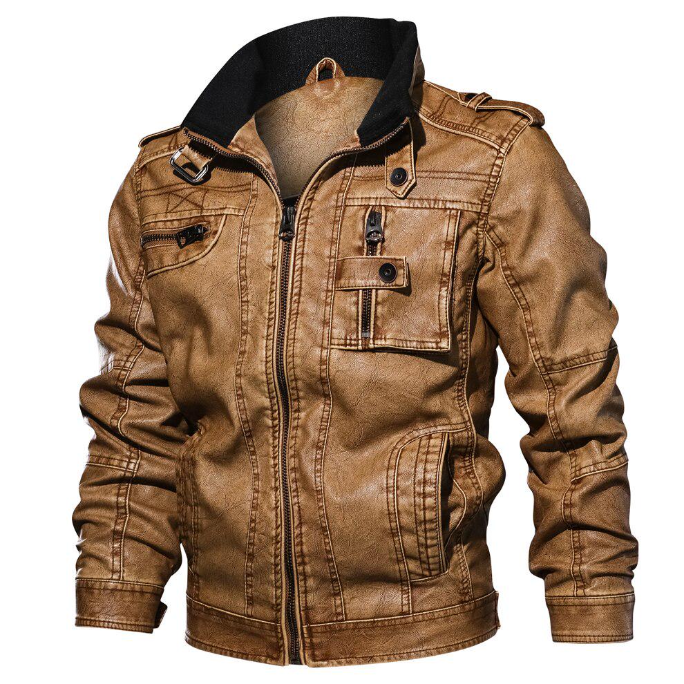 Freizeitjacke Herren Windbreaker Motorrad Lederjacke