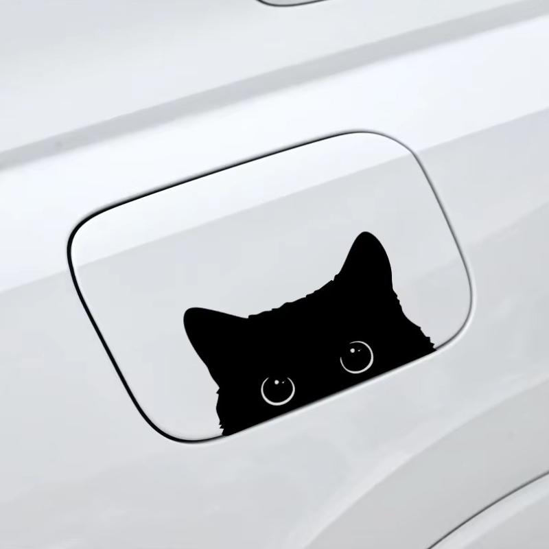 1 piece Hot Car Sticker Accessories Poor Cat Is Stealing with Big Eyes Watch Vinyl Car Styling Cover Waterproof PVC 15X9CM