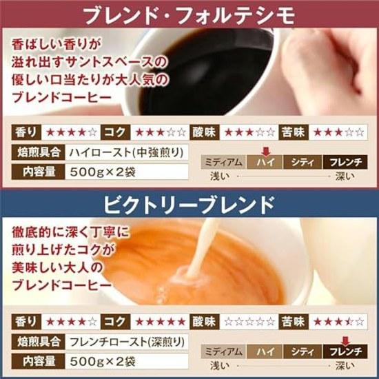 Sawai Coffee Specialty Store Beans 2 Types (Victory Blend / Fortissimo) Set 2kg (500g x 4) 200 Cups Medium Grind Powder