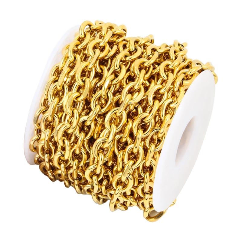 Versatile Stainless Steel Rolo Chain Bulk Jewelry Making Components for Men and Women Necklace Creations Supplies