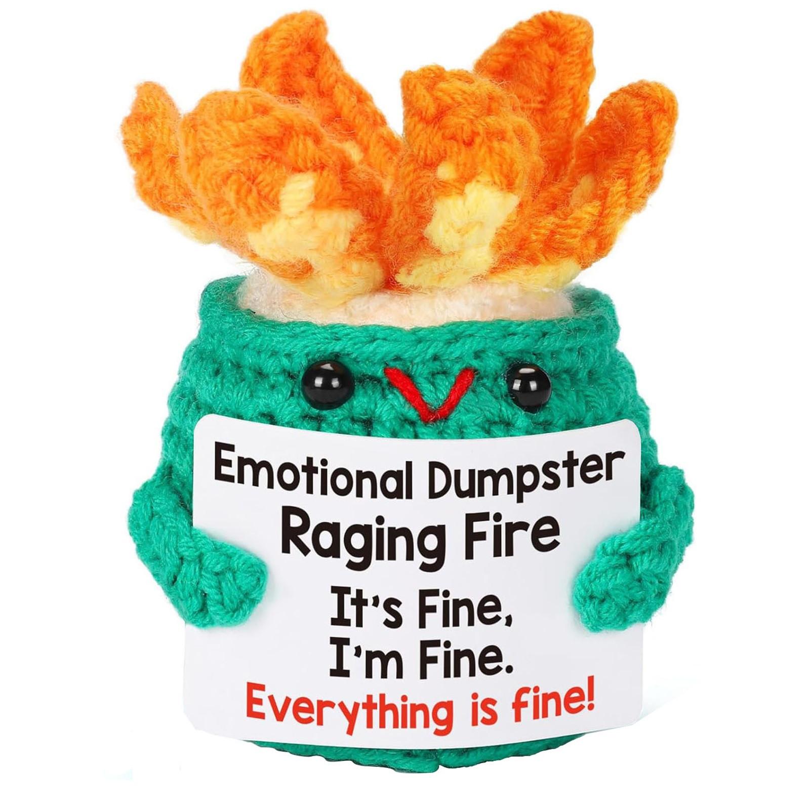 

Забавные позитивные подарки, маленькие вязаные крючком животные, милые вещи, вдохновляющие подарки для женщин и мужчин, наполнитель для чулок на день рождения, эмоциональная поддержка One Size