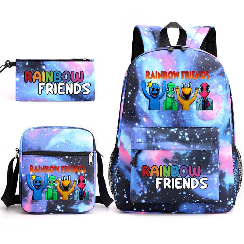 Rainbow Friends Rainbow Friends Game Original Styling Backpack Three-Piece Cartoon Student School Bag