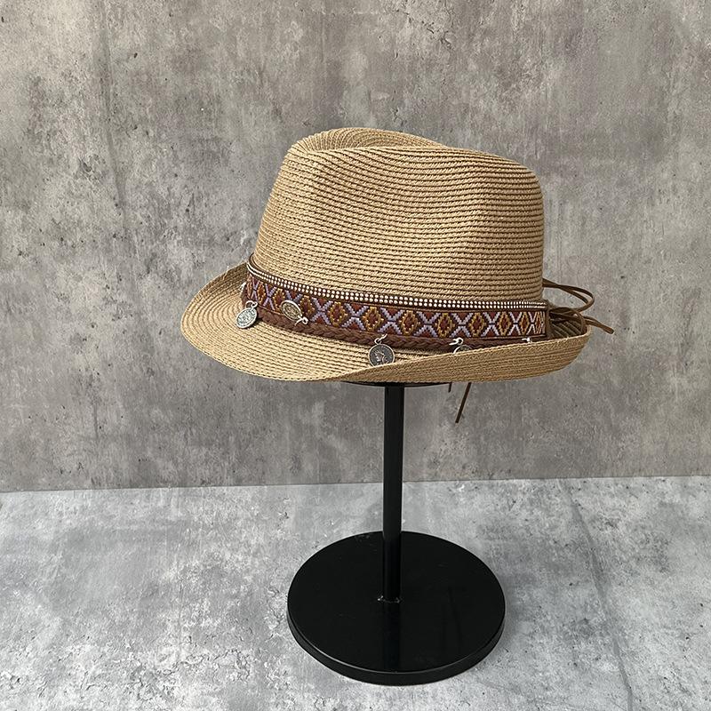 Bohemian Cowboy Hat Women'S Summer Vacation Sunshade Sun Protection Jazz Straw Hat Versatile Trend