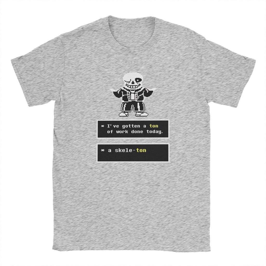 Game Undertales Sans Skeletons Bones T Shirts Men's  100% Cotton Casual T-Shirts O Neck  Tees Short Sleeve Tops Plus Size