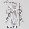 Elegant Heart Bowknot Love Charm Portable Keychain Charm Sturdy Pendant for Handbags Perfect for Daily Use Gifting