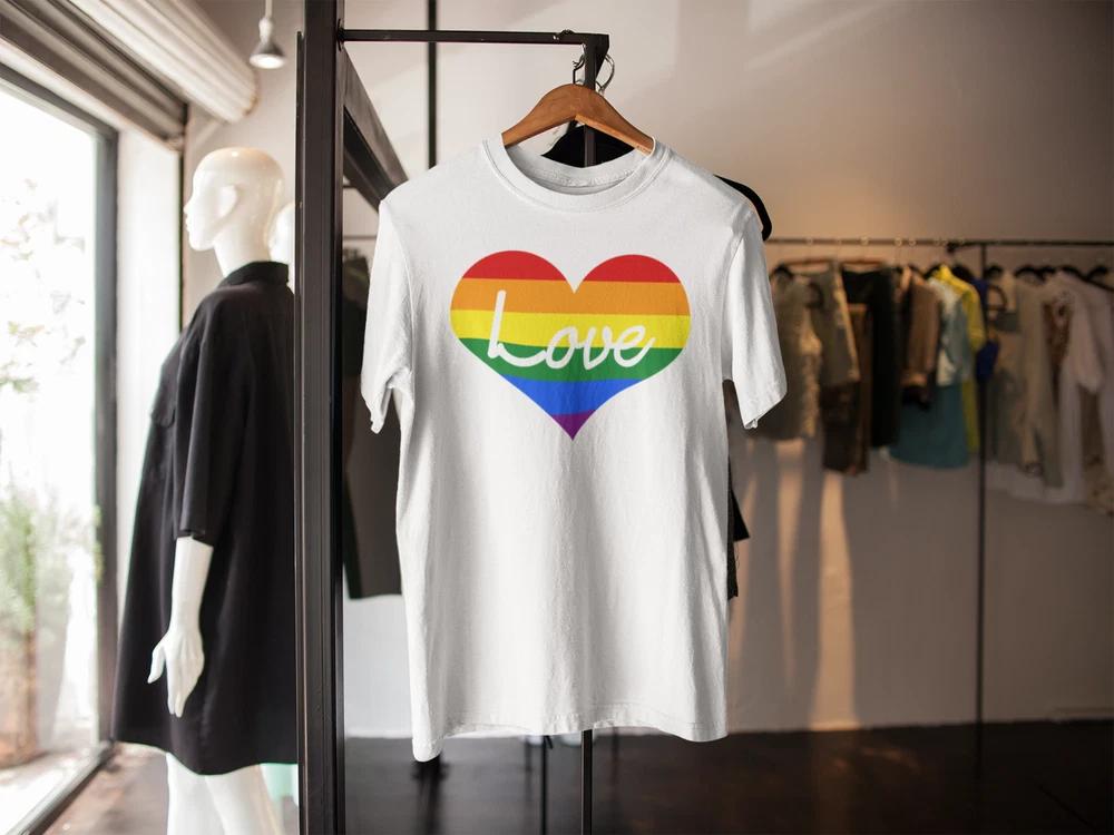 Love Lgbtq Inspired Heart Tshirt Gay Pride Rainbow Mardi Gras Adults Kids