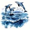 QT2111#15cm Autocolant Vinil Delfin și Mare, Potrivit pentru Laptopuri, Sticle, Camioane, Motociclete, Ferestre