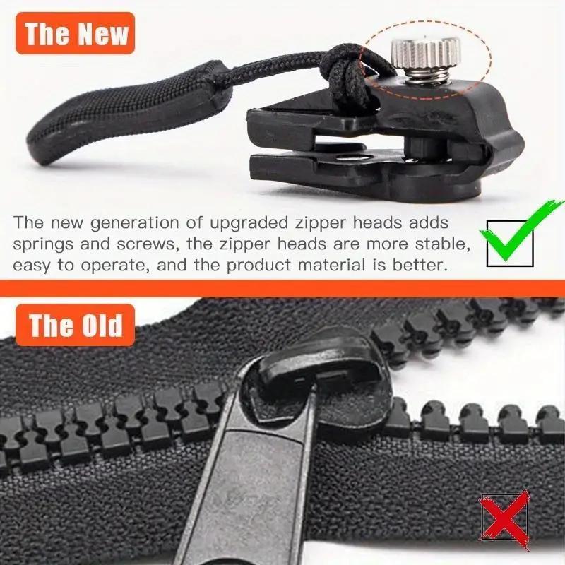 1/2/4/6pcs Zipper Repair Kit Universal Instant Zipper Repair Replacement Zippers Sliding Teeth Rescue Zippers Head 3 Different Sizes