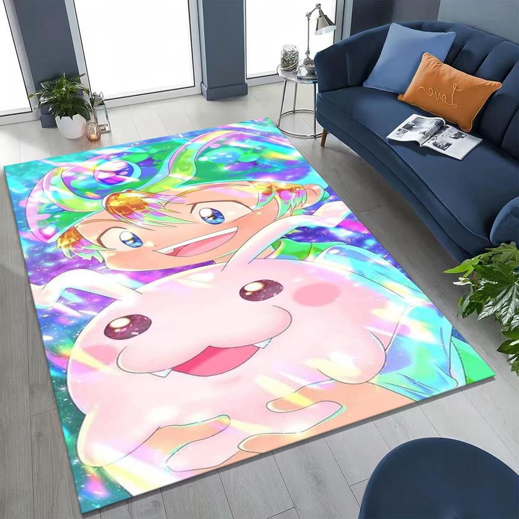 Retro Digimon Adventure Angewomon Agumon Cartoon Rug for Bedroom Living Room Sofa Home Doormat Decor,Kids Non-slip Floor Mat