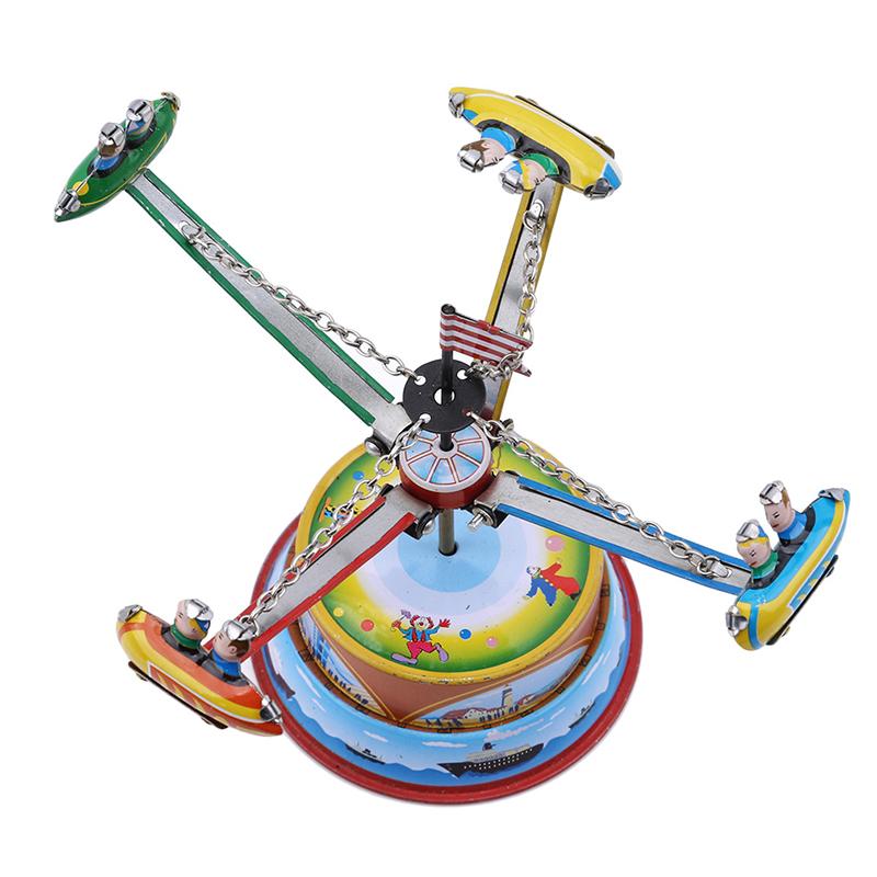 Classic Vintage Clockwork Amusement Park Nostalgic Wind Up Children Kids Tin Toys With Key Fun Toy G