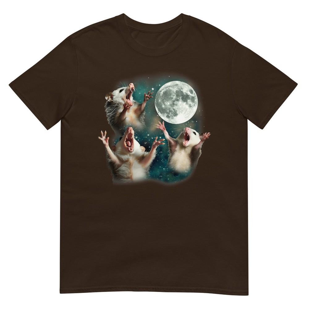 Three Possum Moon 3 Opossum Funny Weird Cursed Meme Tshirt