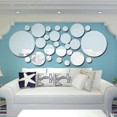26 pezzi/set adesivi per specchio da parete in acrilico a pois, camera da letto, cucina, bagno