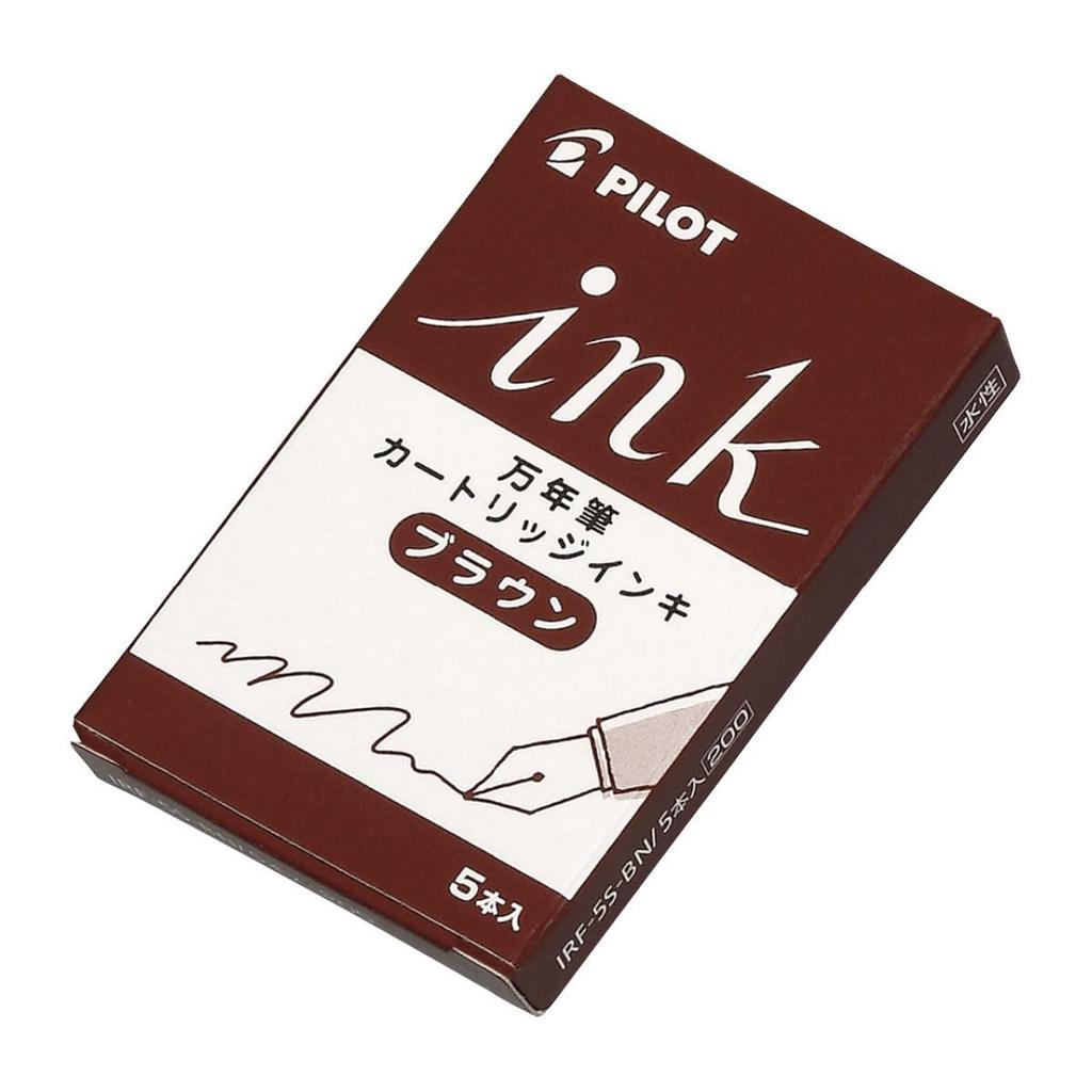 PILOT Fountain Pen Ink Cartridges, Brown, 5 Cartridges X 10 Packs (50 Cartridges Total), IRF50S10BN