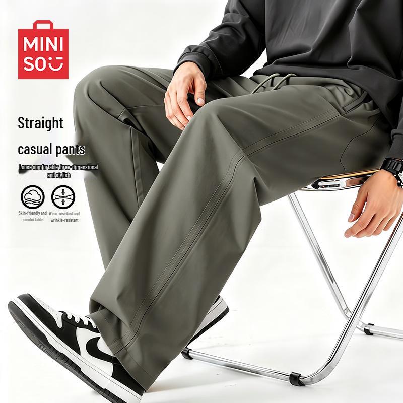MINISO Men s American Style Loose Straight-Leg Trousers XL