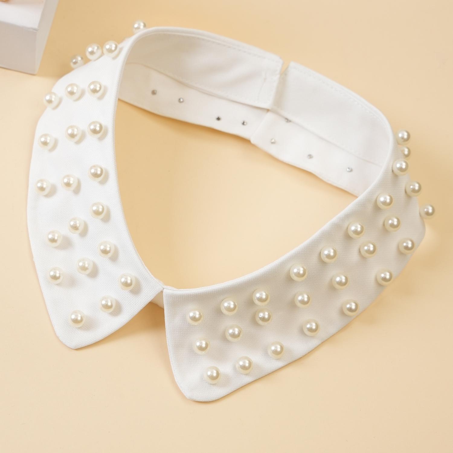 

1 шт. роскошный накладной воротник нового стиля для женщин, отличающийся высококачественным и изысканным мастерством с пришитыми вручную жемчужинами. Этот