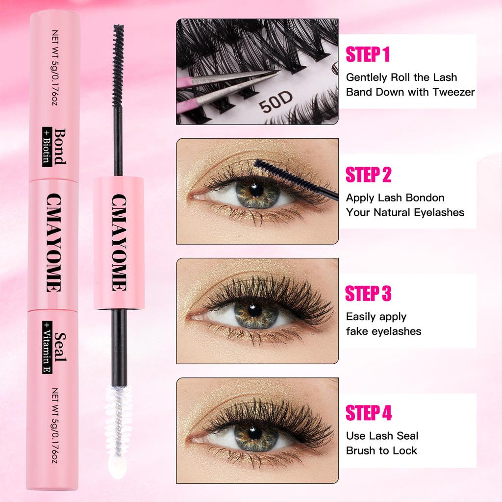8-16Mmdiy Single Tuft Of False Eyelashes, Natural Thick D-Curve Segmented Grafting Eyelashes