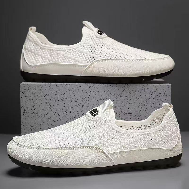 Men's Shoes Summer Breathable Deodorant Mesh Beanie Shoes Casual Men Lightweight Soft Sole Sports Running Hollow Mesh Shoes Tide