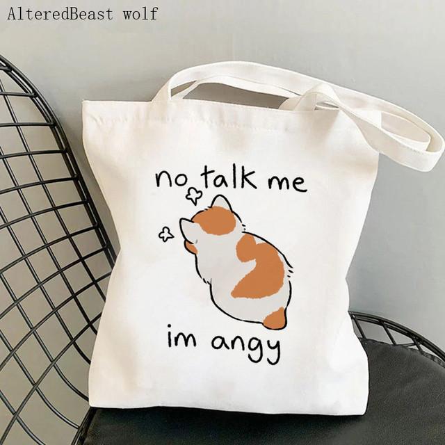 Женская сумка-шопер Медсестра Любитель кошек с принтом Kawaii сумка Harajuku Холщовая сумка-шопер сумка для девочек сумка-тоут женская сумка 2426cm 637₽