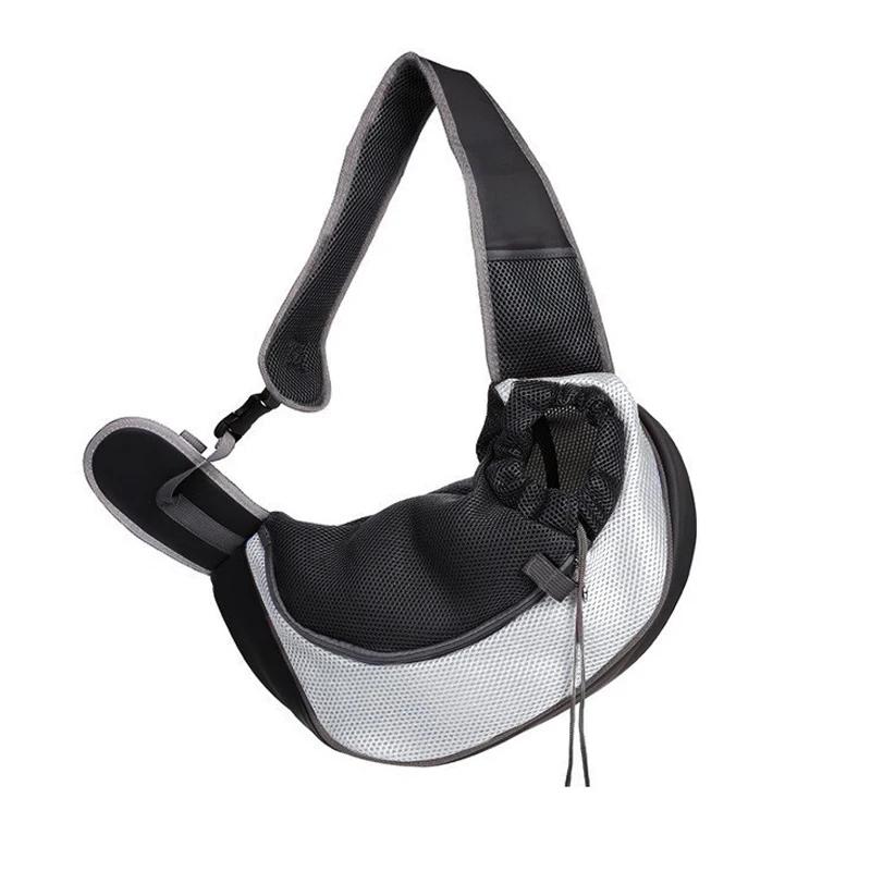 תיק רשת נושם מחזיר אור לחיות מחמד, תיק אלכסוני/כתף נייד לחתול/גור, בטוח ונוח לנסיעות לחיות מחמד שיוצאות החוצה