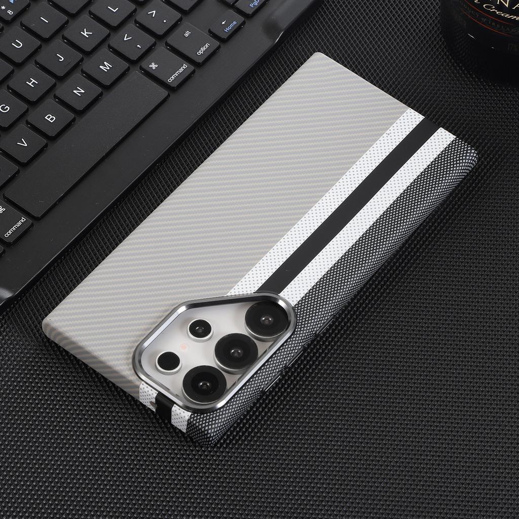 Business Slim Kevlar Carbon Fiber Pattern Case For Samsung Galaxy S26 Ultra S25 S24 S23 S22 Plus For Magsafe Skin-friendly Cover