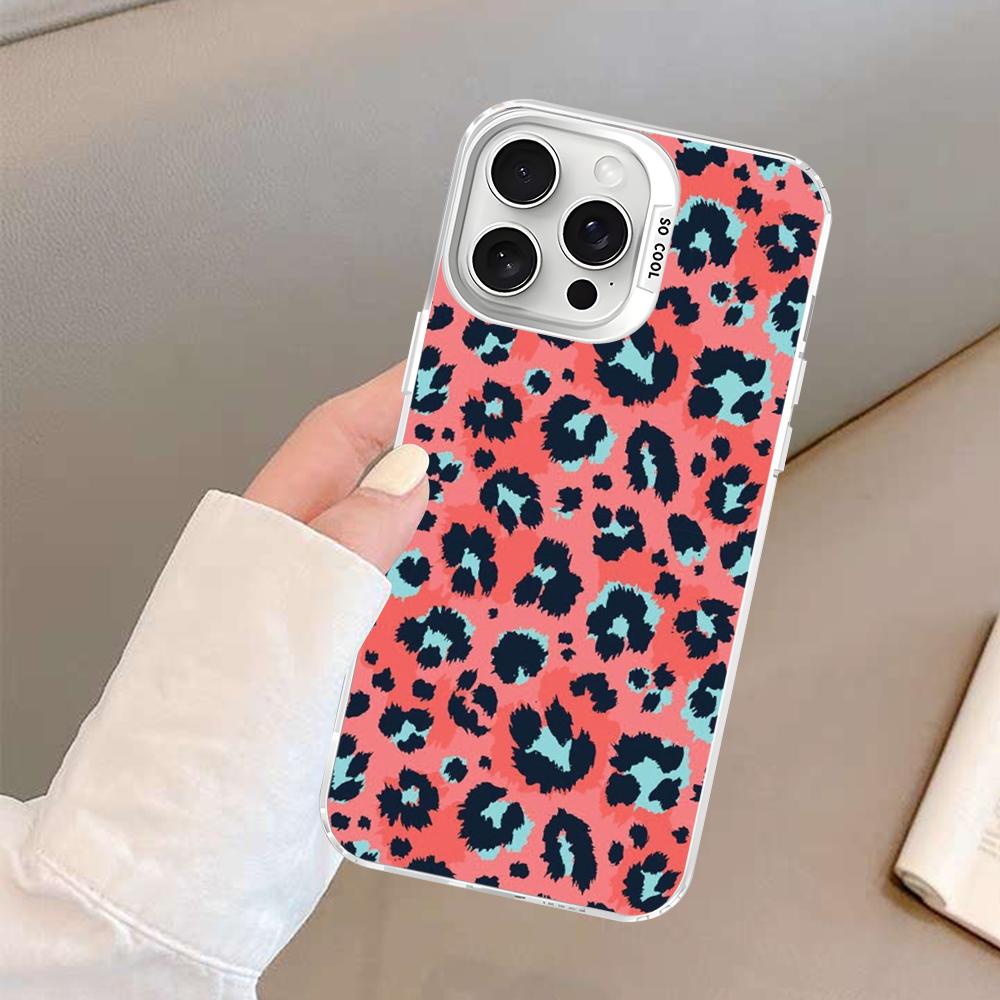 

FHNBLJ Fashion Leopard Phone Case For IPhone 16 15 14 13 12 11 Pro Max X XR XSMAX 8 7 Plus Matte Shockproof Back Cover iPhone 14 pro