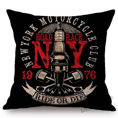 Vintage Motorcycle Club Legendary Rider Letter Print Home Decoration Art Sofa Throw Pillow Case Retro Motorbike Cushion Cover