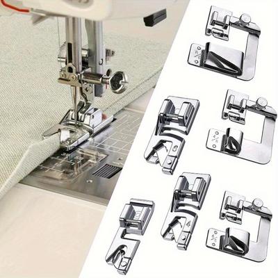 6pcs Hemming Foot Set Rolled Hem Presser Feet Compatible with Singer Brother Janome Sewing Machines