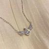 Angel Heart Necklace: Women's Pure Silver Crown Heart Chain - Elegant Gift for Girlfriend