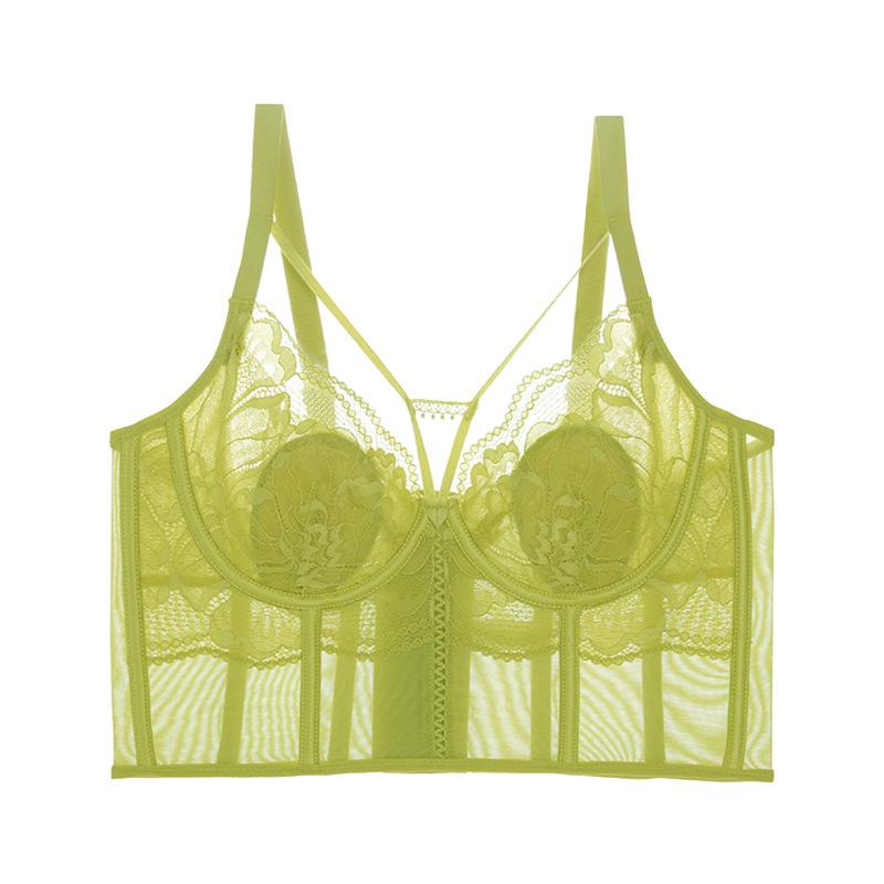 Adjustable women's secondary breasts beauty salon correction anti-sagging upper support four-row buckle gathering soft steel ring bra