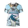 Summer Fashion Personality Ski Graphics 3D Printed Men's T-shirt Hip Hop Trend Large Size Loose O-neck Sports Short Sleeve Top
