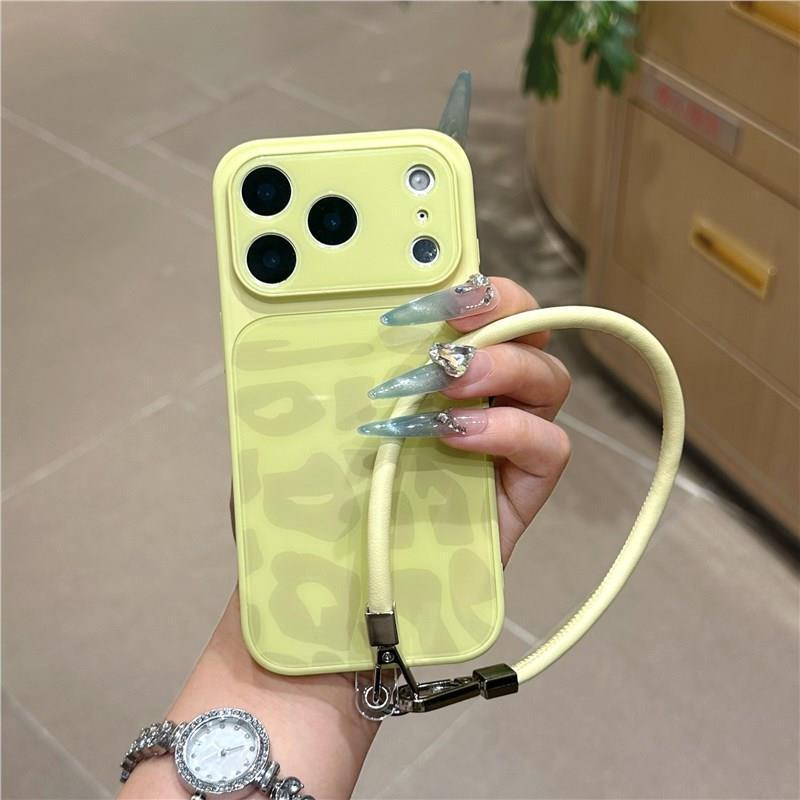 Leopard Print Apple Phone Case: Glass, Liquid Silicone, Solid Color, Drop-Proof Protective Cover for 15 Pro/16/17 AIR