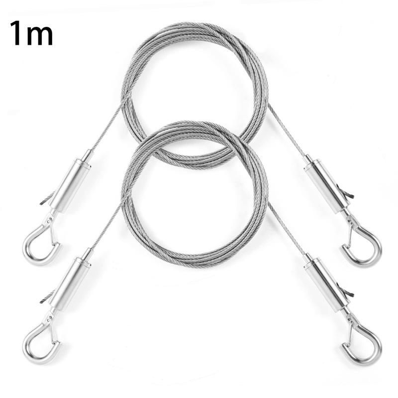 Adjustable Automatic Wire Rope Spring Hook Clothesline Picture Hanging Solution System Suspension Code Stainless Steel Cable