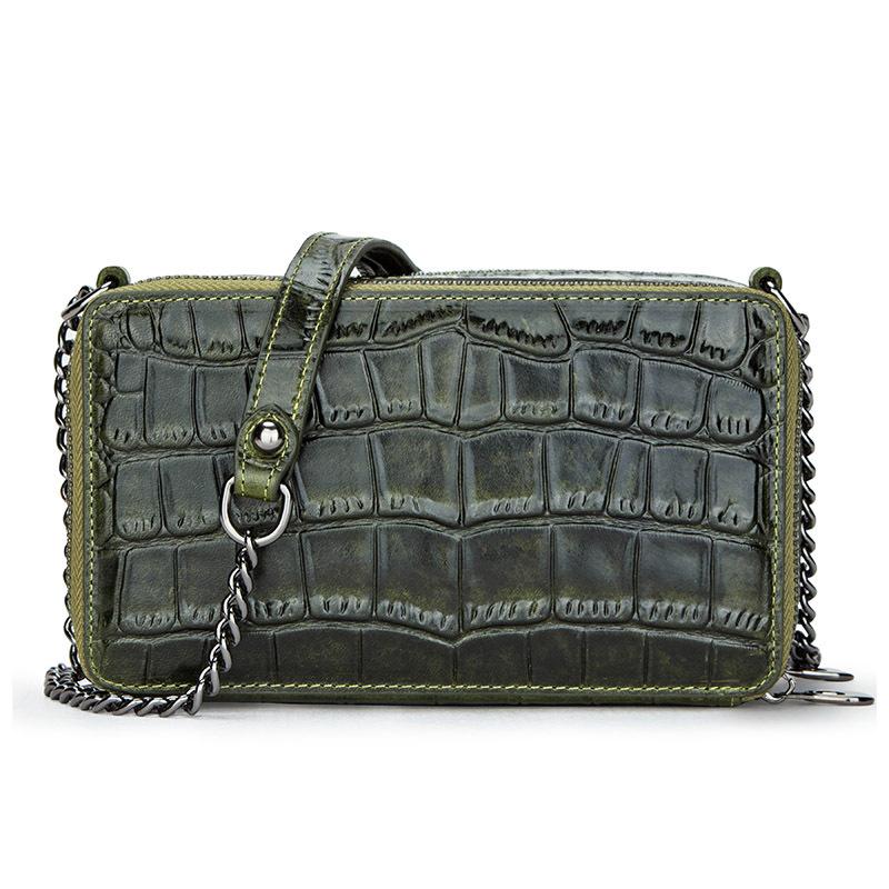 

Сумка на плечо на молнии, сумка-коробка на цепочке, тиснение под крокодила, маленькая квадратная сумка Customized large size camera bag зелёный