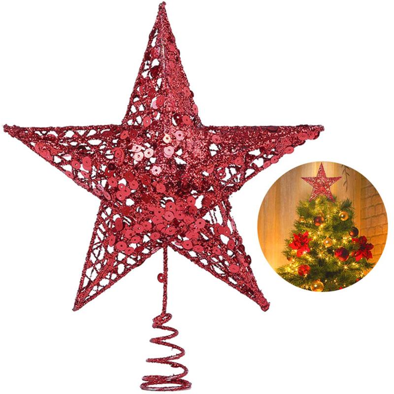Julgransstjärna Toppstjärna Glitterprydd Toppstjärna För Julgransprydnad Hemdekoration