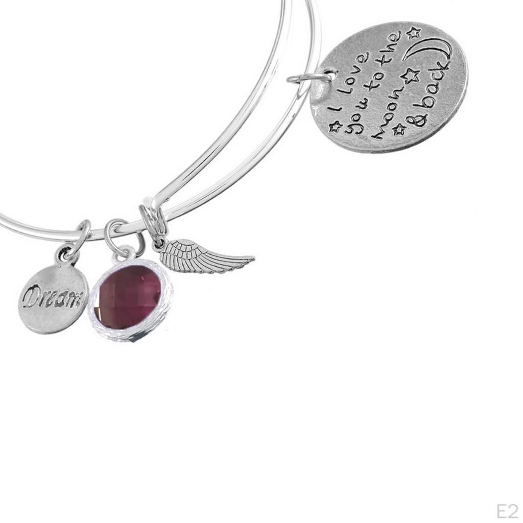 Birthstone Expandable Women' Bangle Bracelet