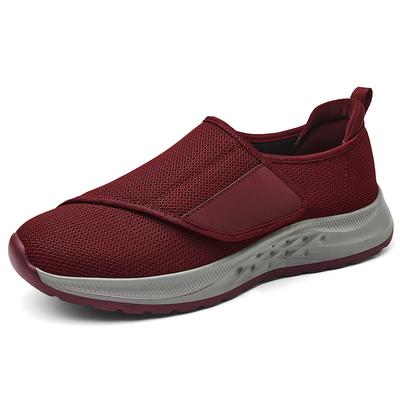 Men Women's Wide Head Shoes with EVA Sole Soft Tennis Shoes for MiddleAged and Elderly Individuals with Magic Patch Open