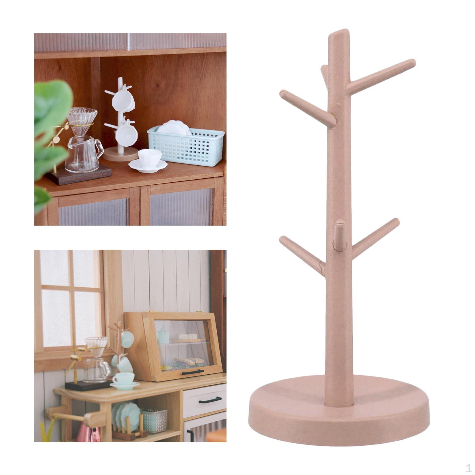 

1/6 Dolls House Miniature Wooden Cup Holder Dollhouse Living Room Furniture Accessories Wood
